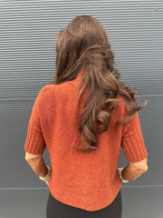 top met col "raglang mouw" brique