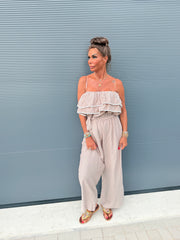 Strapless Jumpsuit "Venezuela" beige
