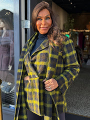 Fleece jas "Ruit" groen/blauw