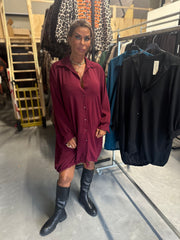 Blouse jurk "Novalee" bordeaux