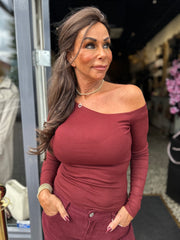 By Swan "Off Shoulder" Bordeaux