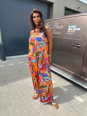 Strapless Jumpsuit Gold&Silver oranje