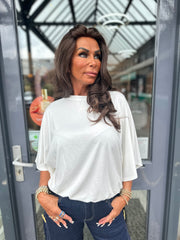 Top "Wide" vleermuismouw offwhite