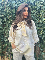 Strikblouse "Jill" Geel