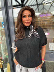 knitted korte mouw Zwart