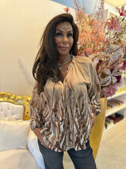 Blouse "coupé" beige