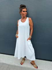 Lange jurk "Catarina" offwhite