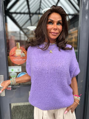 knitted korte mouw Paars