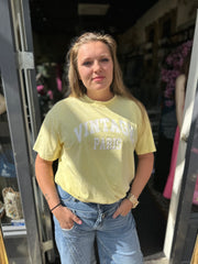 T-shirt "VINTAGE" geel/wit