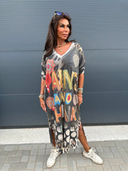 Lurex Jurk lange mouw “Paint”