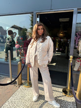 Gewatteerd jasje "Enjoy life" Beige/panter reversible