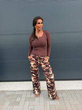 Comfy broek “leger” bruin