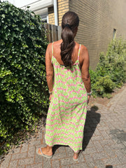 Hydrofiele jurk multicolor groen