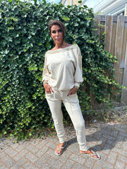 Tweedelig pak "Golden edge" beige