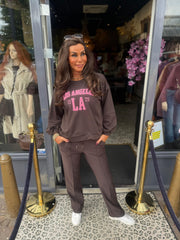 Sweater "Los Angeles" Bruin/Roze