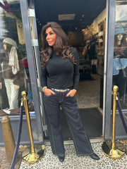 Turtle top "Rosalie" Zwart