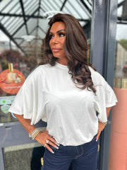 Top "Wide" vleermuismouw offwhite