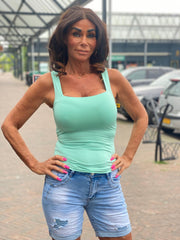 By Swan top mouwloos Groen (Mint)