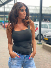 By Swan top mouwloos zwart