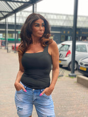 By Swan top mouwloos zwart