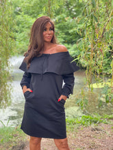 Jurk "Angelique" ruche zwart