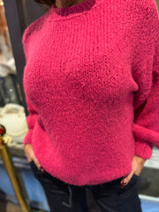 Gebreide trui "Knitted" fuchsia