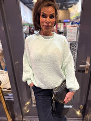 Gebreide trui "Knitted" mintgroen