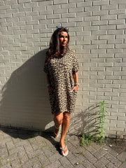 Jurk Hydrofiele Pof dierenprint