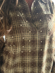 Blouse "Jenna" bling bruin