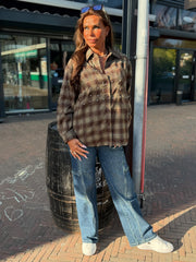 Blouse "Jenna" bling bruin