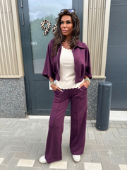 2 delig joggingpak "Dayen" Aubergine