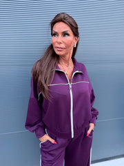2 delig comfyset Shimmer aubergine