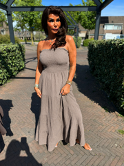 Strapless hydrofiele jurk "Party" taupe