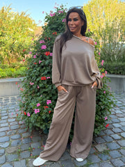 2 delig comfyset offshoulder taupe