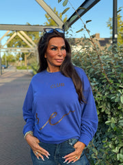 Trui "Amore" Kobalt blauw / Bruin