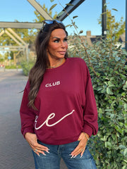 Trui "Amore" Bordeaux / Beige