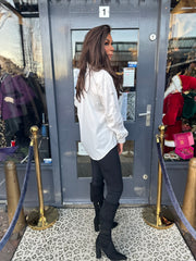 Blouse "Sassy Strassy" steentjes wit