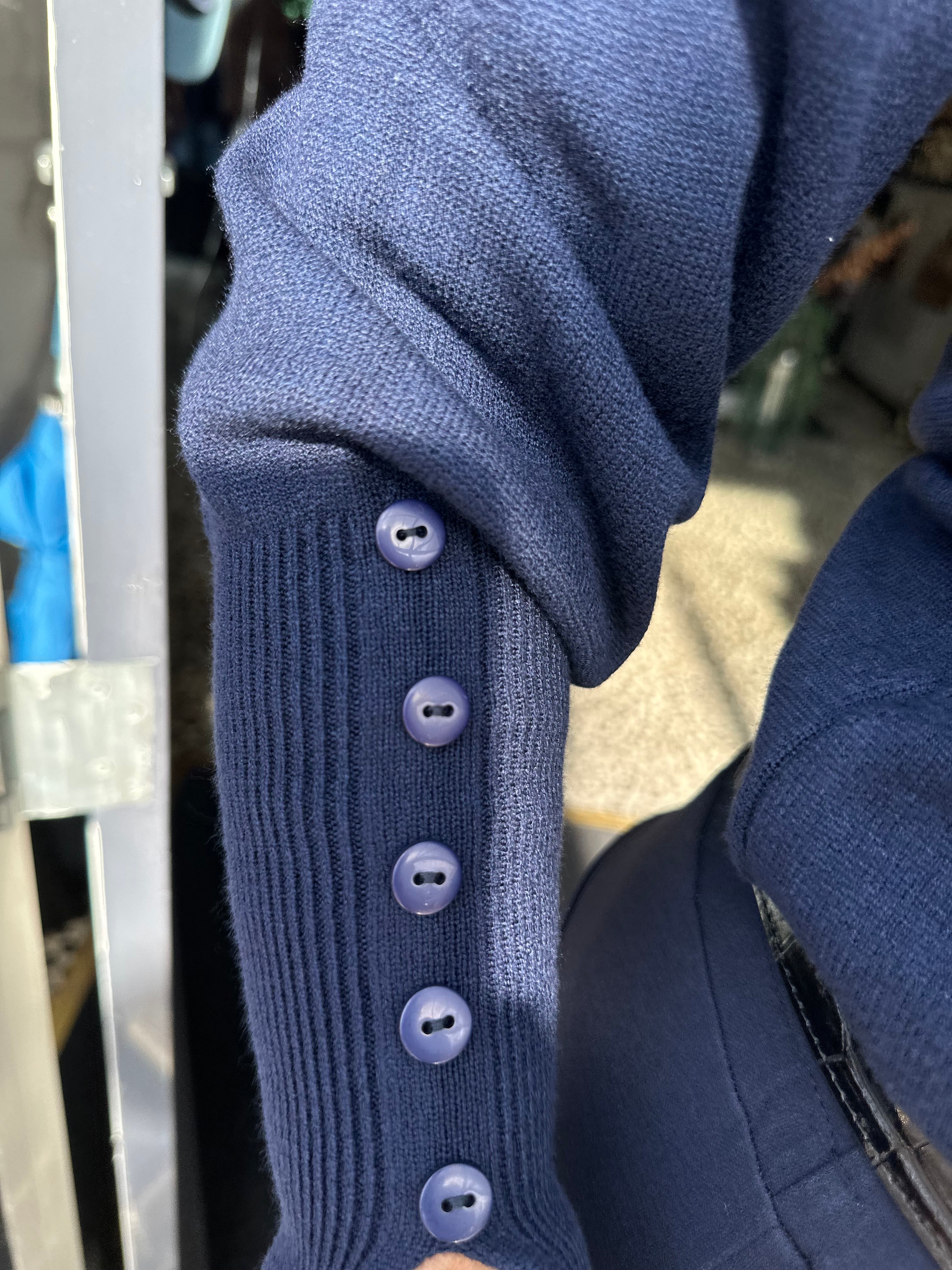 Lange mouwen top "Buttons" Navy
