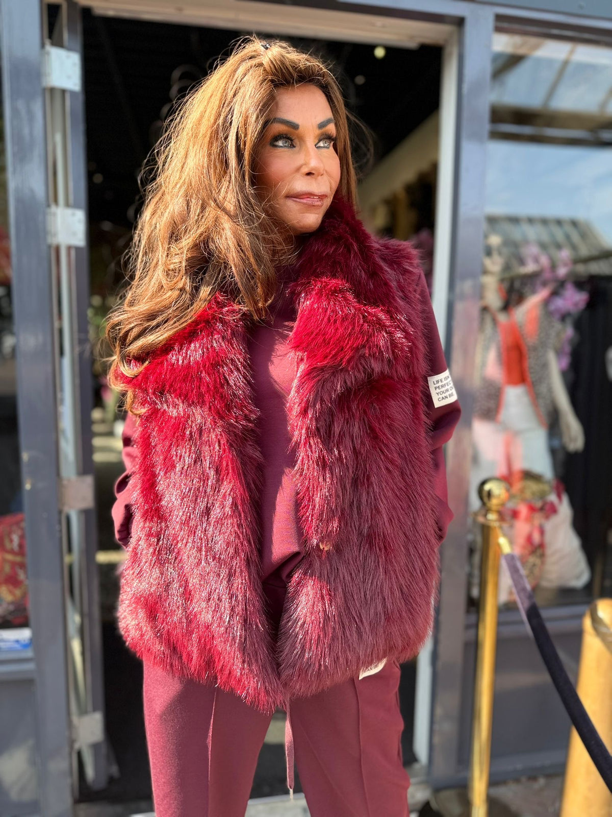 Gilet "Almost autumn" Bordeaux rood