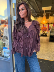 Blouse "Lina" Donkerbruin