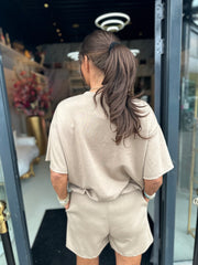 2 delig korte set "Balloon" Taupe
