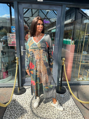 Lurex Jurk lange mouw “Panter poes"