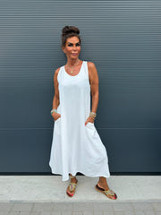 Lange jurk "Catarina" offwhite