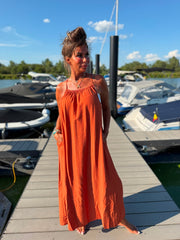 Lange jurk “Sabina” Brique