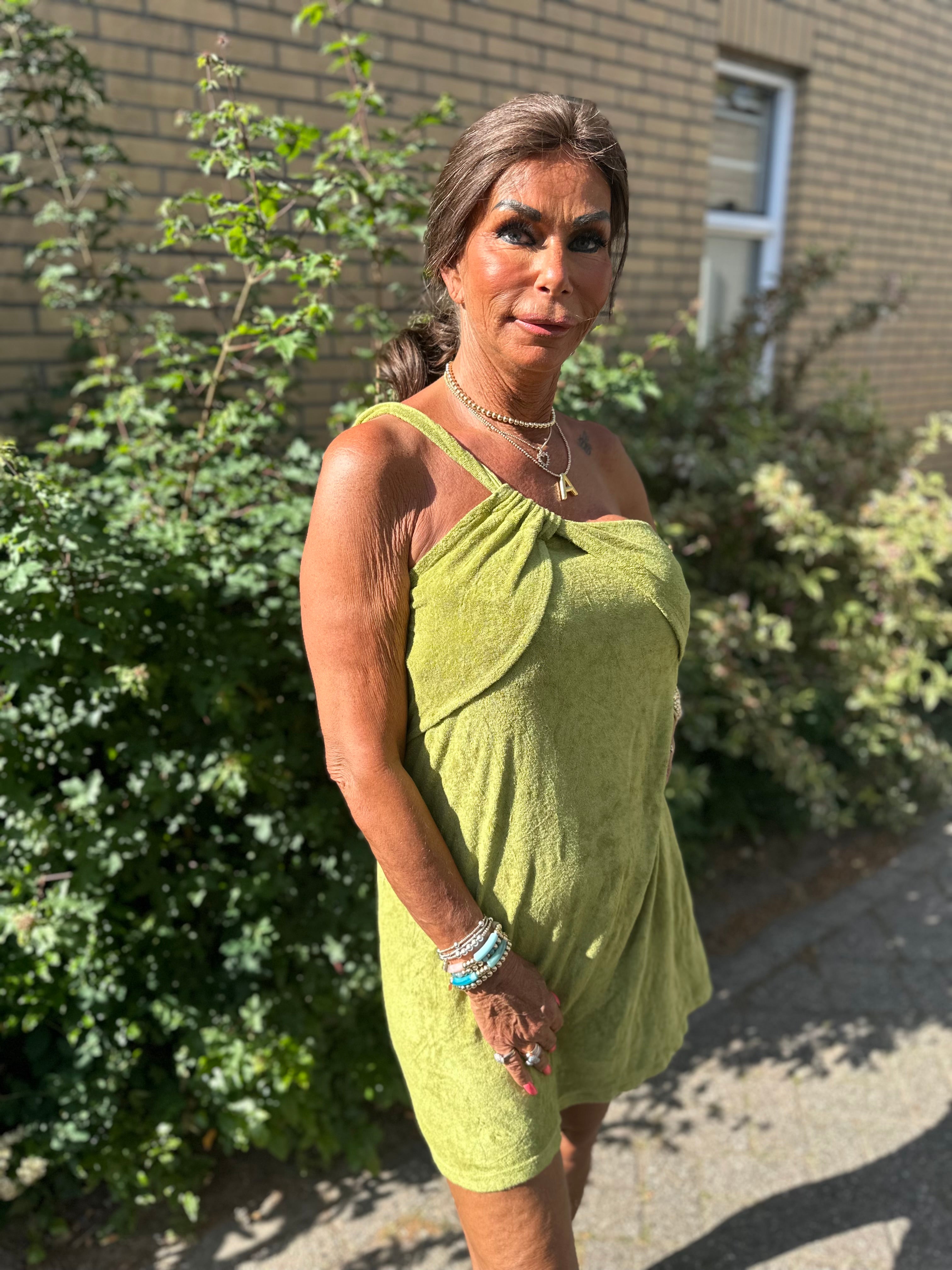 Badstof dress  Jane” Olijfgroen