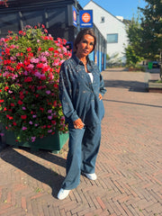 2 delig spijkerset "Glammy” jeansblauw