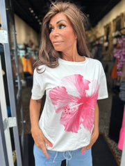 T-shirt "Veronica" wit roze