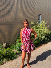 Kort jurkje Rosie bordeaux
