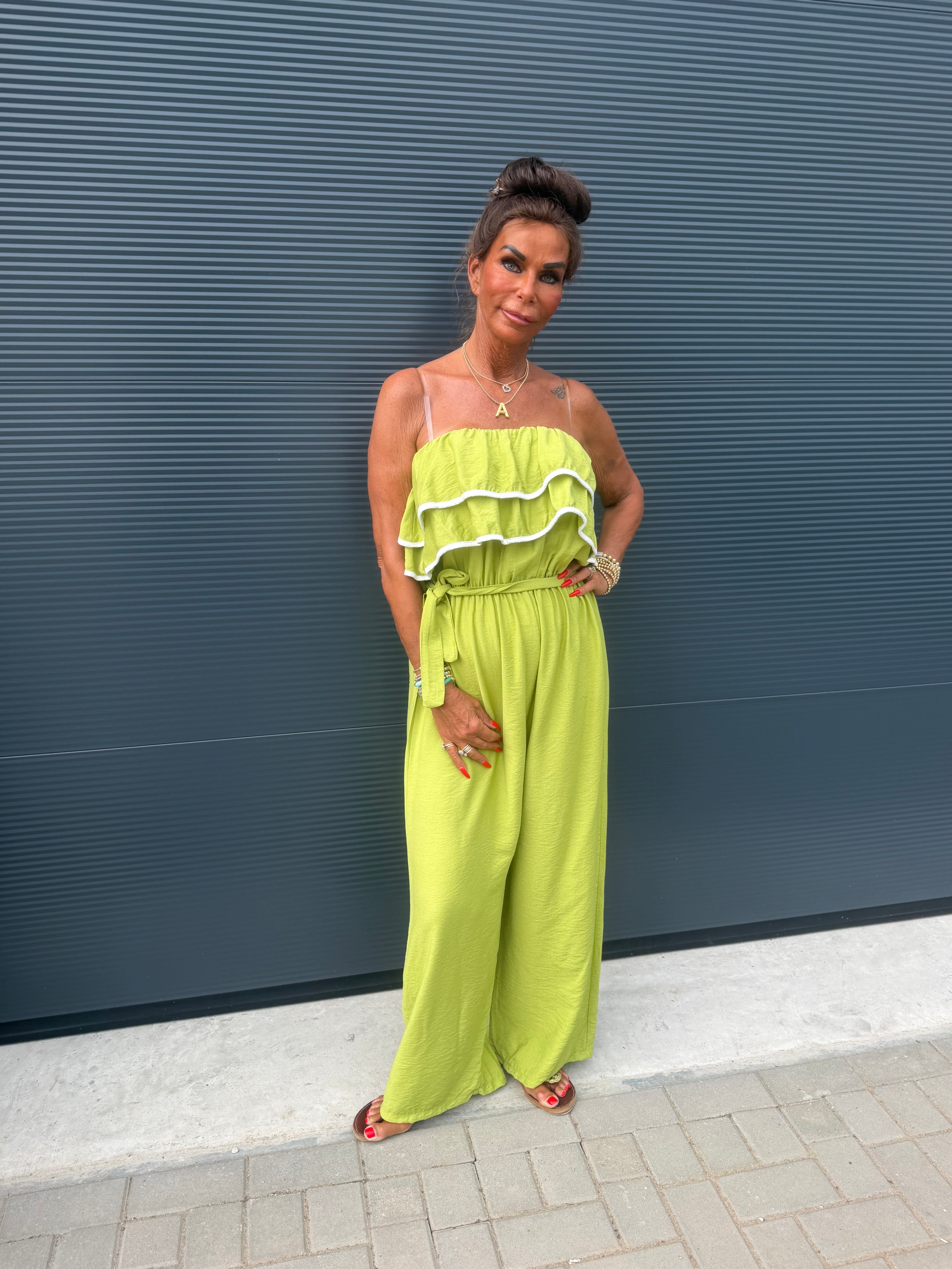 Strapless Jumpsuit "Venezuela" olijfgroen