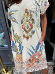 Korte lurex Jurk "Greatfull"
